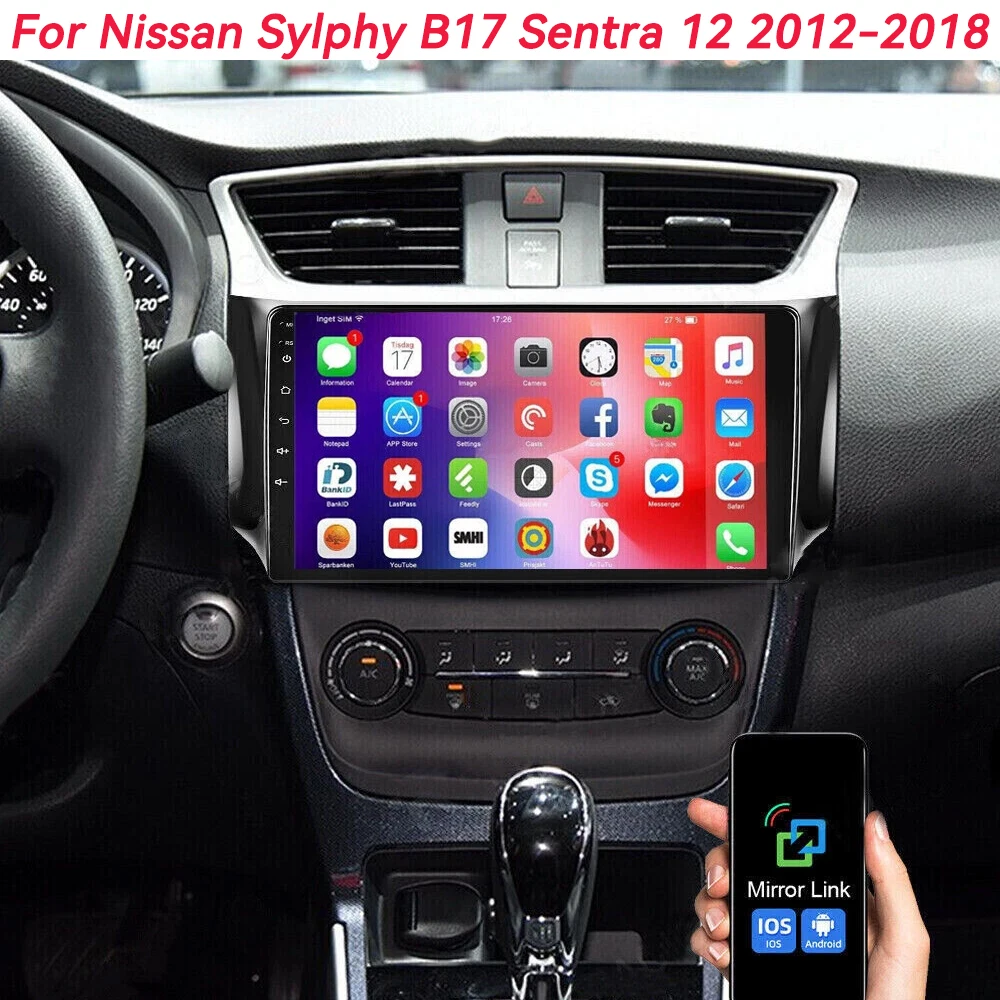For Nissan Sylphy B17 Sentra 12 2012 - 2017 2018 10"Inch Car Radio Stereo Multimedia Player Navigation Android 16 Carplay Auto
For Nissan Sylphy B17 Sentra 12 2012 - 2017 2018 10"Inch Car Radio Stereo Multimedia Player Navigation Android 16 Carplay Auto