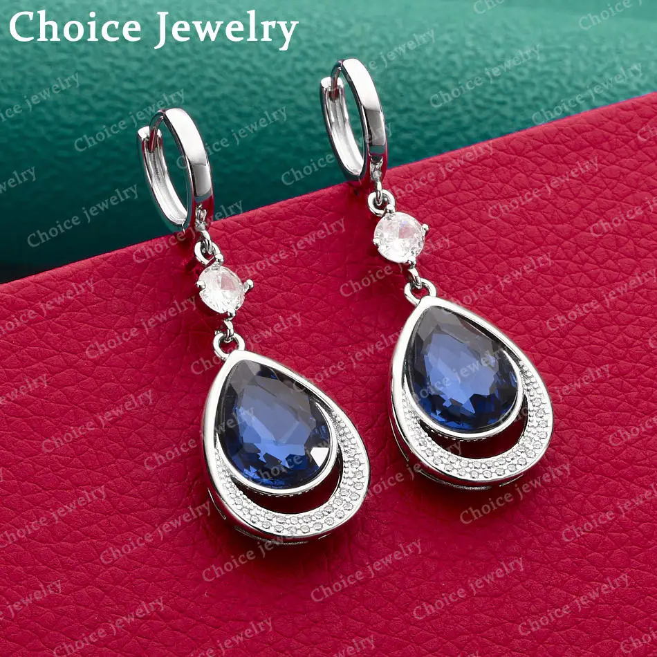 1 Pair Elegant 925 Sterling Silver Retro Water Drop Sapphire Earrings for Women's Fashion Jewelry for Everyday Accessories
1 Pair Elegant 925 Sterling Silver Retro Water Drop Sapphire Earrings for Women's Fashion Jewelry for Everyday Accessories