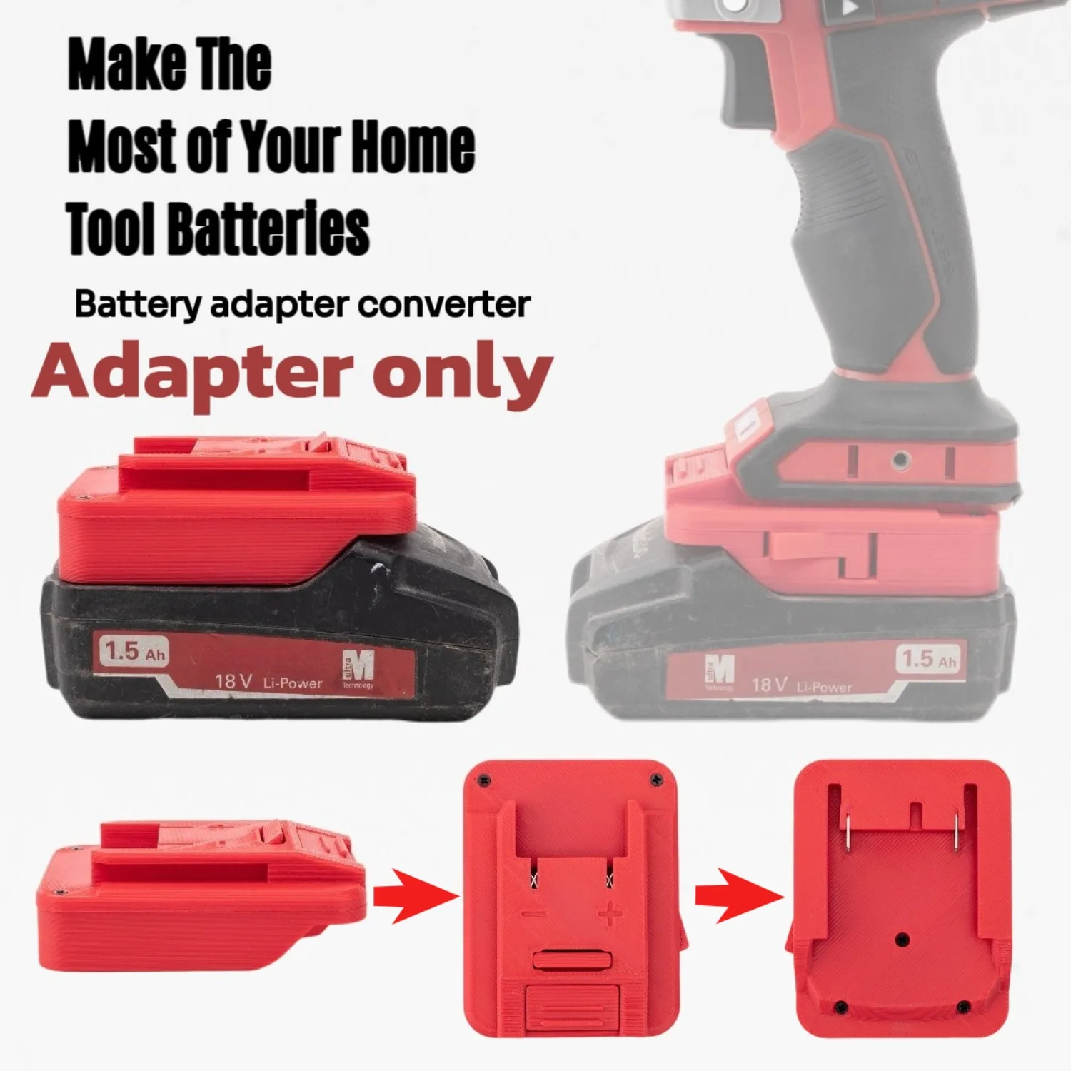 For Metabo18v Battery To OZITO Battery Power Tool Accessories Battery Cordless Converter Adapter (Battery Not Included)
For Metabo18v Battery To OZITO Battery Power Tool Accessories Battery Cordless Converter Adapter (Battery Not Included)