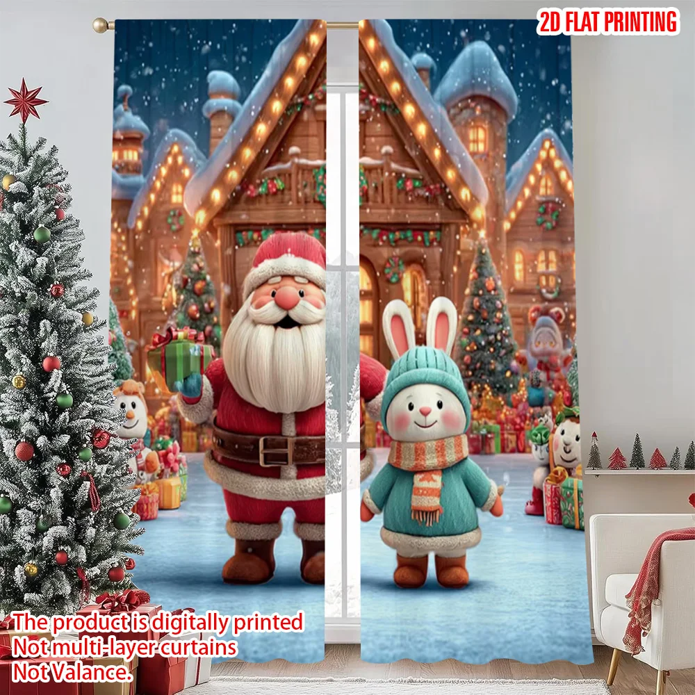 2pcs 2D flat printing Christmas Window Drapes Father Christmas1 Versatile Polyester Fabric Without Electricity Birthday Party 
2pcs 2D flat printing Christmas Window Drapes Father Christmas1 Versatile Polyester Fabric Without Electricity Birthday Party