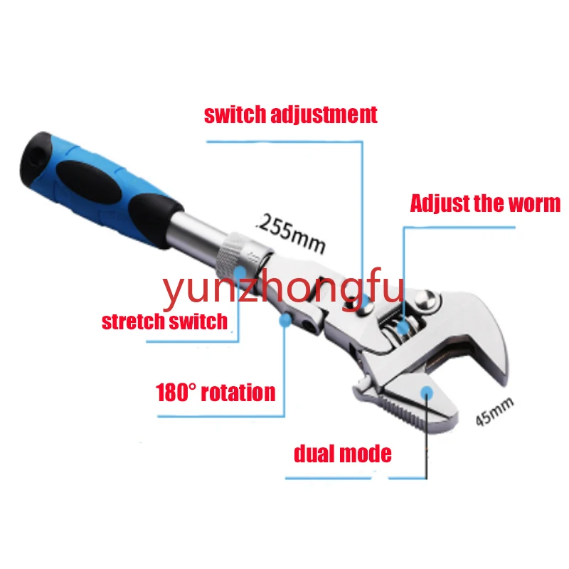 Water Electricity Bathroom Spanner Hand Tools 10 Inch Folding Ratchet Wrench Multifunction 5 In 1 Adjustable Telescopic Spanner
Water Electricity Bathroom Spanner Hand Tools 10 Inch Folding Ratchet Wrench Multifunction 5 In 1 Adjustable Telescopic Spanner