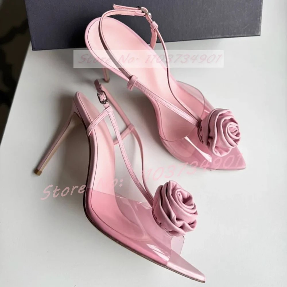 Розовые сандалии с открытой пяткой в виде розы, женские вечерние элегантные туфли из ПВХ с острым носком на шпильке, женские милые повседневные модные сандалии
Розовые сандалии с открытой пяткой в виде розы, женские вечерние элегантные туфли из ПВХ с острым носком на шпильке, женские милые повседневные модные сандалии