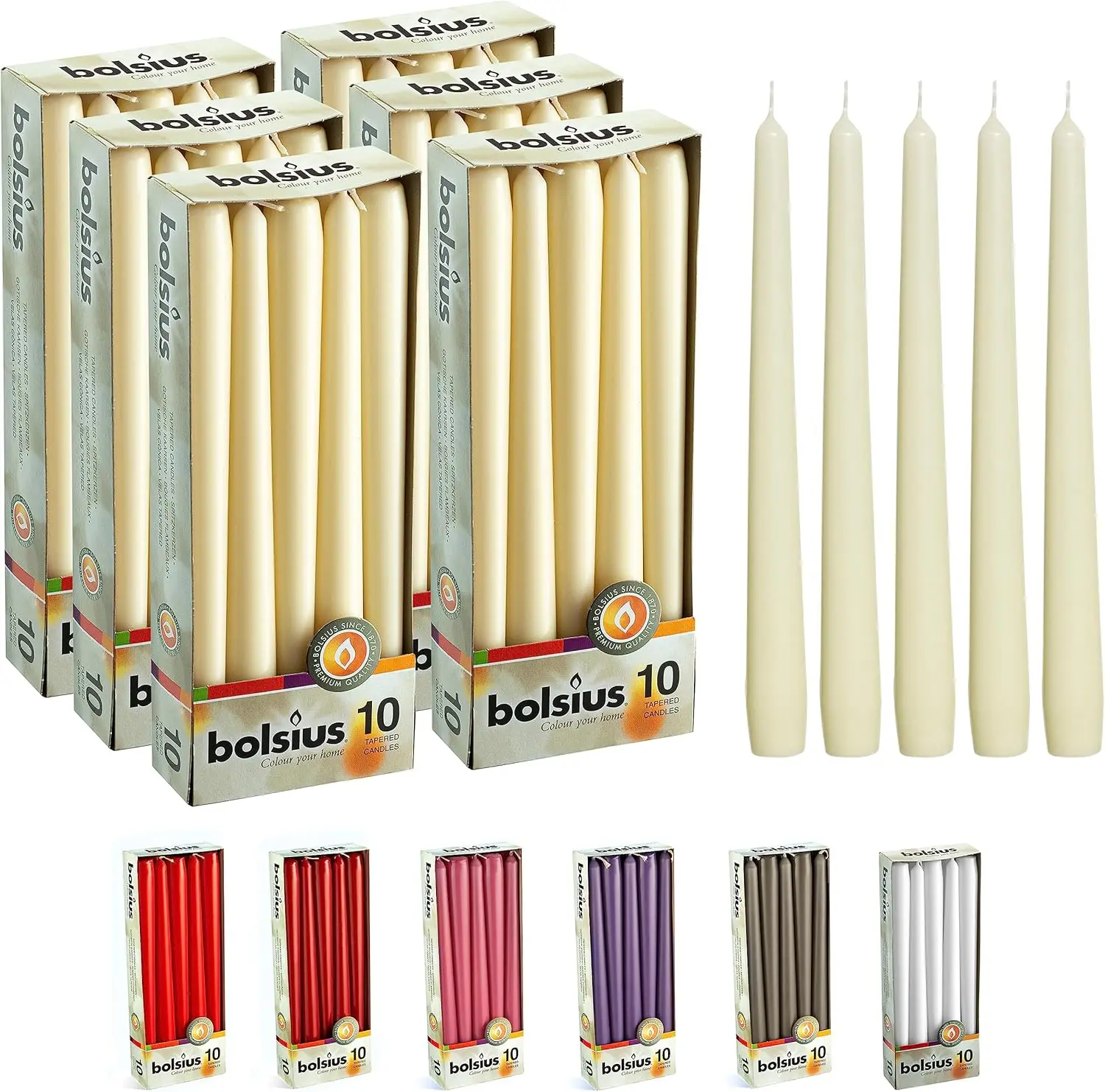Unscented Ivory Taper Candles 10 Inch - Dripless Long Burning 8 Hours Bulk Pack of 60 for Home Decor Weddings Parties
Unscented Ivory Taper Candles 10 Inch - Dripless Long Burning 8 Hours Bulk Pack of 60 for Home Decor Weddings Parties
