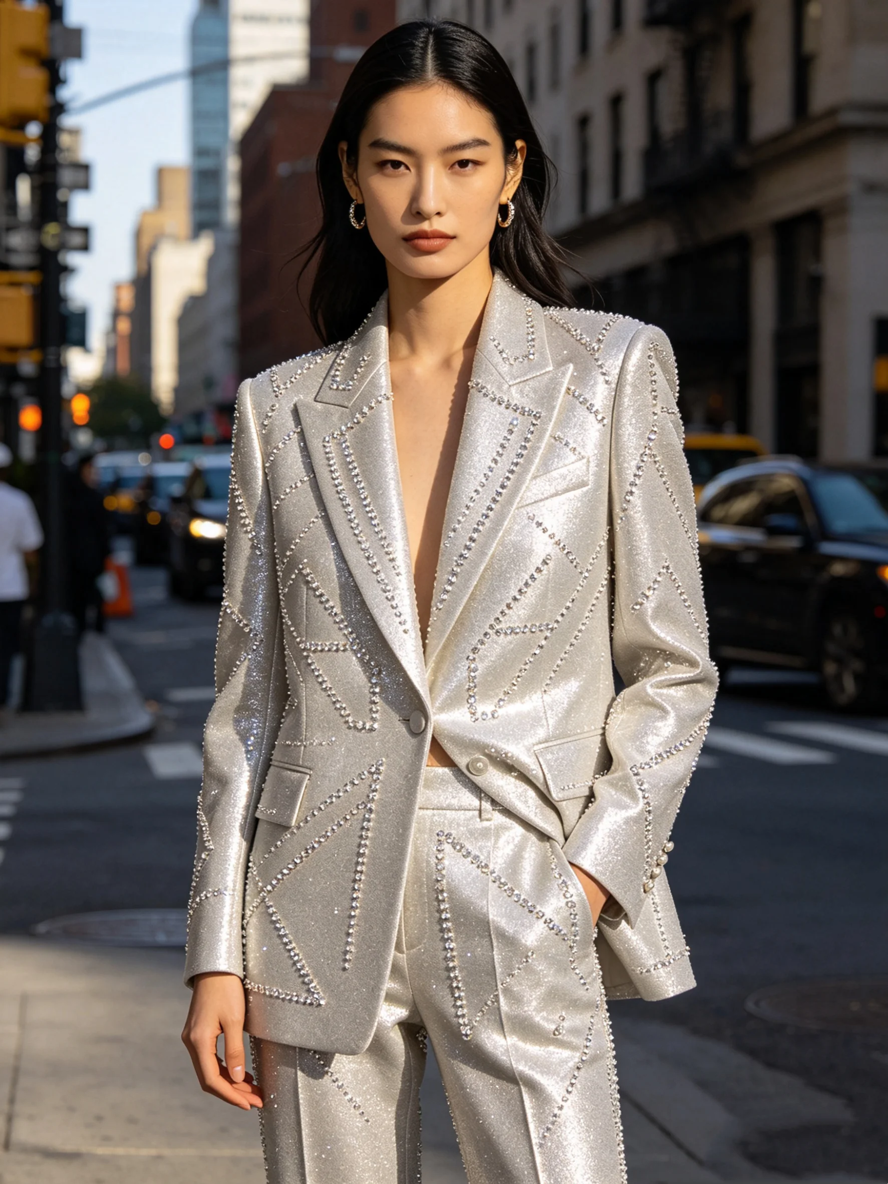 Shiny Pearls Stone Women Suit Set 2 Pcs Blazer Pants Spring Formal Office Lady Jacket Wedding Coat Customized
Shiny Pearls Stone Women Suit Set 2 Pcs Blazer Pants Spring Formal Office Lady Jacket Wedding Coat Customized