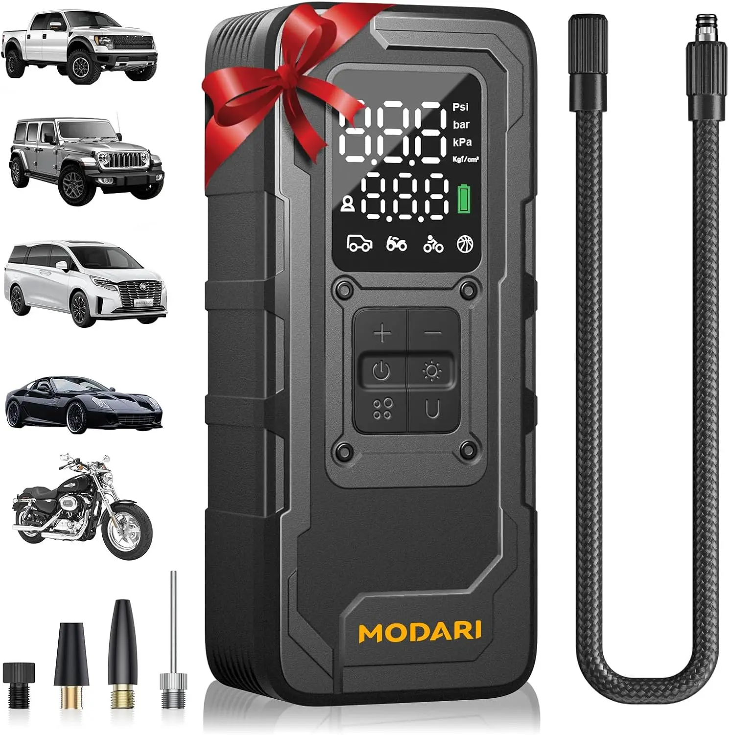 Portable Air Compressor, 160 PSI Cordless Tire Inflator for Car, SUV, Bike - Fast & Accurate
Portable Air Compressor, 160 PSI Cordless Tire Inflator for Car, SUV, Bike - Fast & Accurate