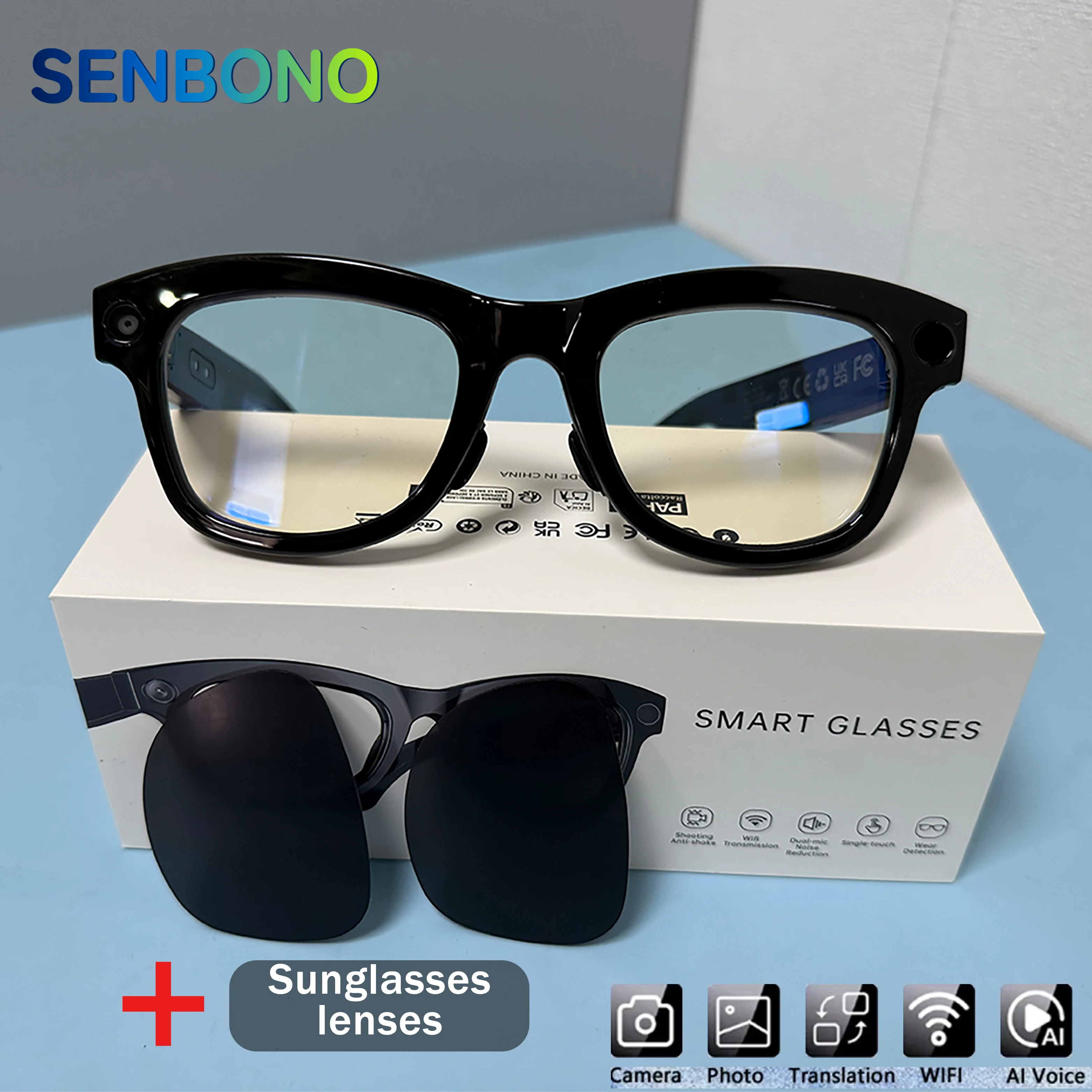 M01 Pro Smart Translation Glasses with Interchangeable Sunglasses Lenses 8MP Stabilized 4K Video Recording Eyewear, Bluetooth Wireless Calling Voice Assistant Headse Lightweight Smart Glasses for Travel Business Meeting Outdoor Driving Daily Wear
M01 Pro Smart Translation Glasses with Interchangeable Sunglasses Lenses 8MP Stabilized 4K Video Recording Eyewear, Bluetooth Wireless Calling Voice Assistant Headse Lightweight Smart Glasses for Travel Business Meeting Outdoor Driving Daily Wear