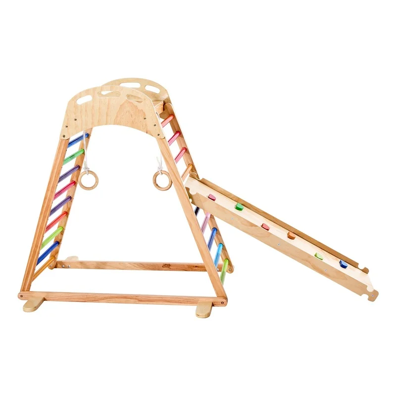 4-in-1 Wooden Indoor Playset with Jungle Gym, Slide, Climber, and Tunnel for Kids
4-in-1 Wooden Indoor Playset with Jungle Gym, Slide, Climber, and Tunnel for Kids