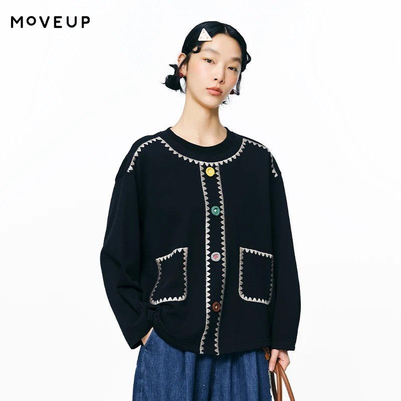 MOVEUP Casual Long Sleeved Round Neck Sweatshirt Autumn Color Button Shell Embroidered Loose Office Pullover For Women 3EWQ11411
MOVEUP Casual Long Sleeved Round Neck Sweatshirt Autumn Color Button Shell Embroidered Loose Office Pullover For Women 3EWQ11411