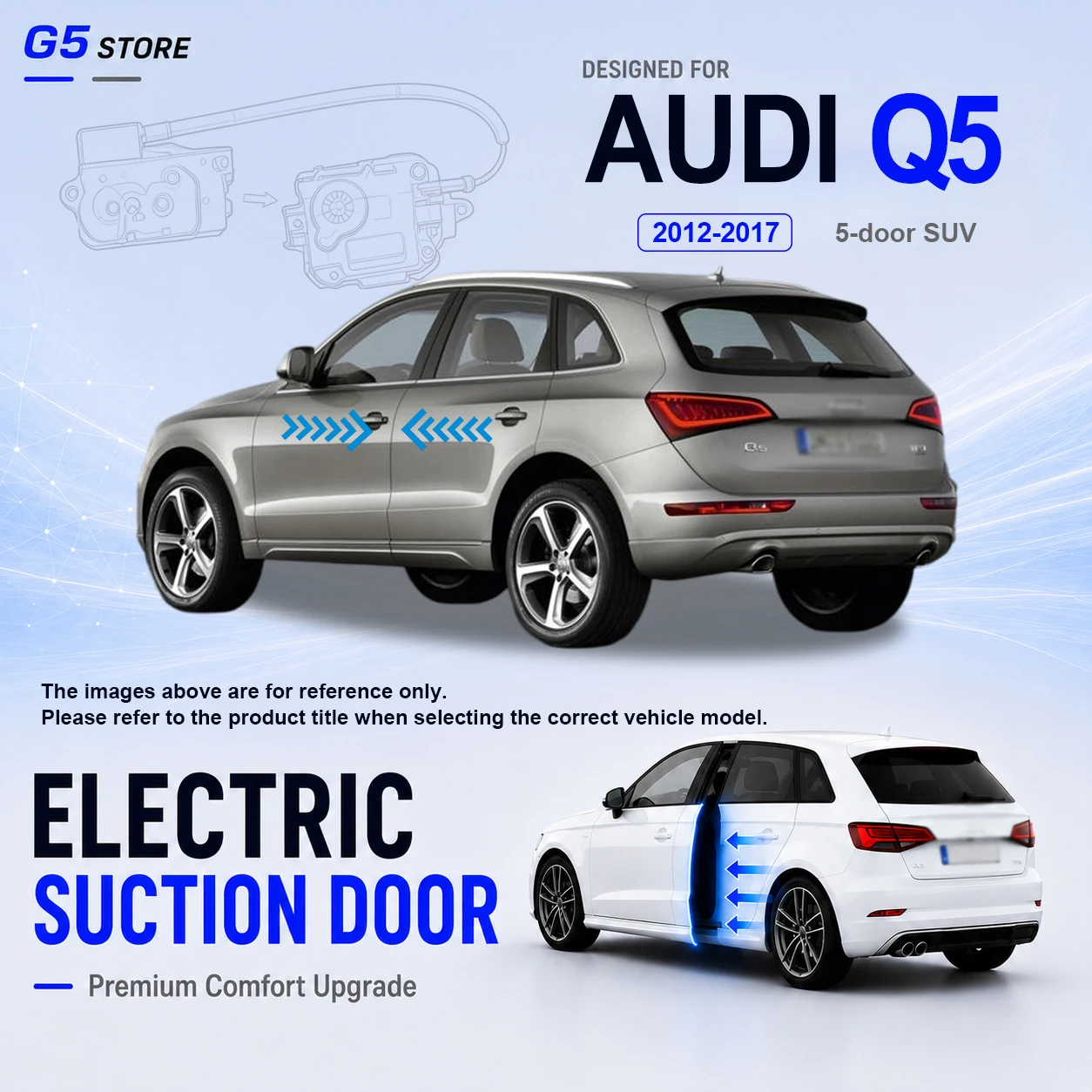 For Audi Q5 1st Gen 8R 2012-2017 Car Electric Suction Door Power-assisted Closing Door Soft-close Function
For Audi Q5 1st Gen 8R 2012-2017 Car Electric Suction Door Power-assisted Closing Door Soft-close Function