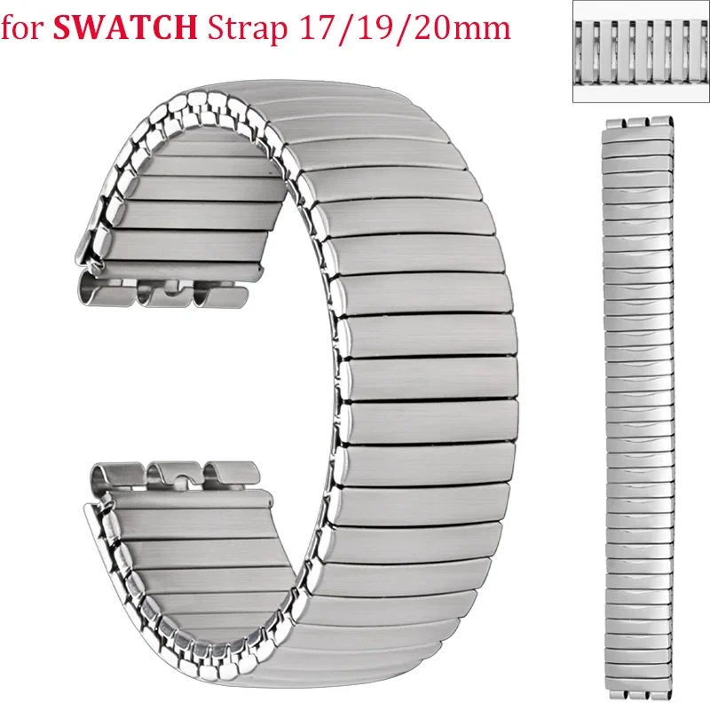 Metal Elastic Watch Band for Swatch Watch 17mm 19mm 20mm Stretch Expansion Stainless Steel Strap Men Women Wristband Accessories
Metal Elastic Watch Band for Swatch Watch 17mm 19mm 20mm Stretch Expansion Stainless Steel Strap Men Women Wristband Accessories