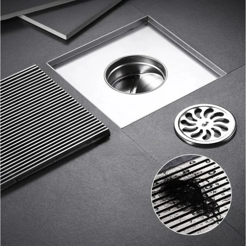 Solid 304 stainless steel 15X15 floor drain DN110 toilet square anti odor floor drain hotel engineering large floor drain
Solid 304 stainless steel 15X15 floor drain DN110 toilet square anti odor floor drain hotel engineering large floor drain