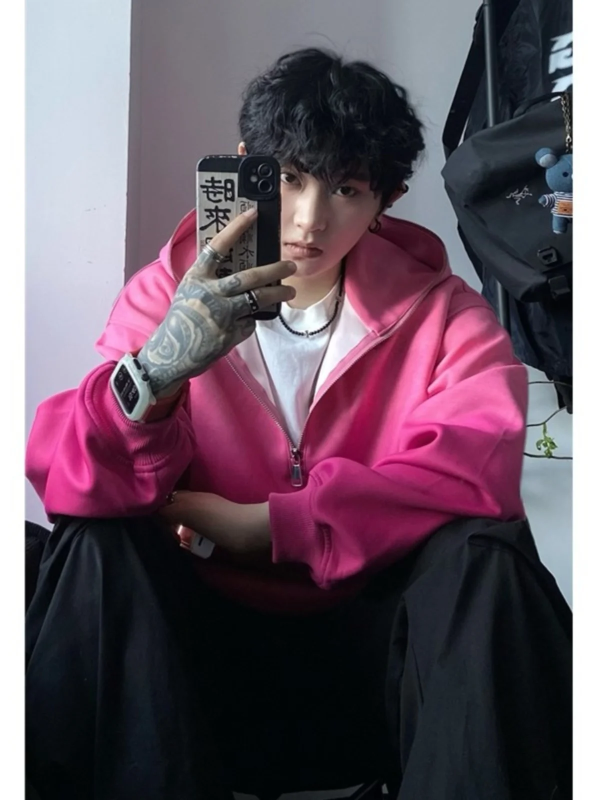 adient Pink f Zip Hoodie Men's Autumn Winter Faion Outerwear Cool Haome Couple Matching Zipper Top Loose Fit Long S...
adient Pink f Zip Hoodie Men's Autumn Winter Faion Outerwear Cool Haome Couple Matching Zipper Top Loose Fit Long S...