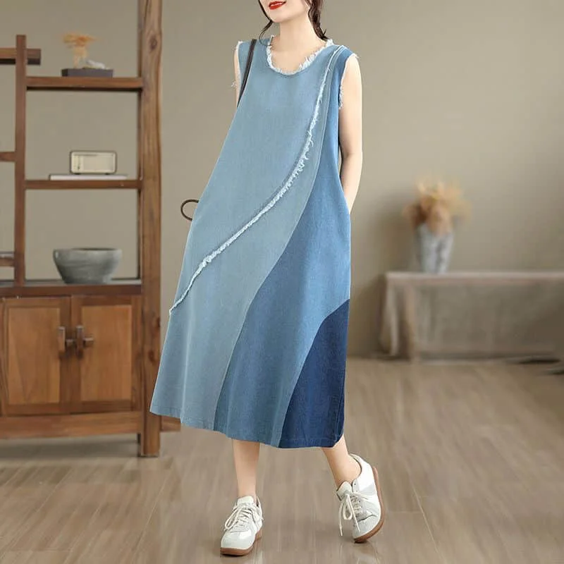 Denim Strap Dress for Women Sleeveless Casual Loose Summer Streetwear Trend Korean Style Vintage Calf Length Tank Tops Dresses
Denim Strap Dress for Women Sleeveless Casual Loose Summer Streetwear Trend Korean Style Vintage Calf Length Tank Tops Dresses