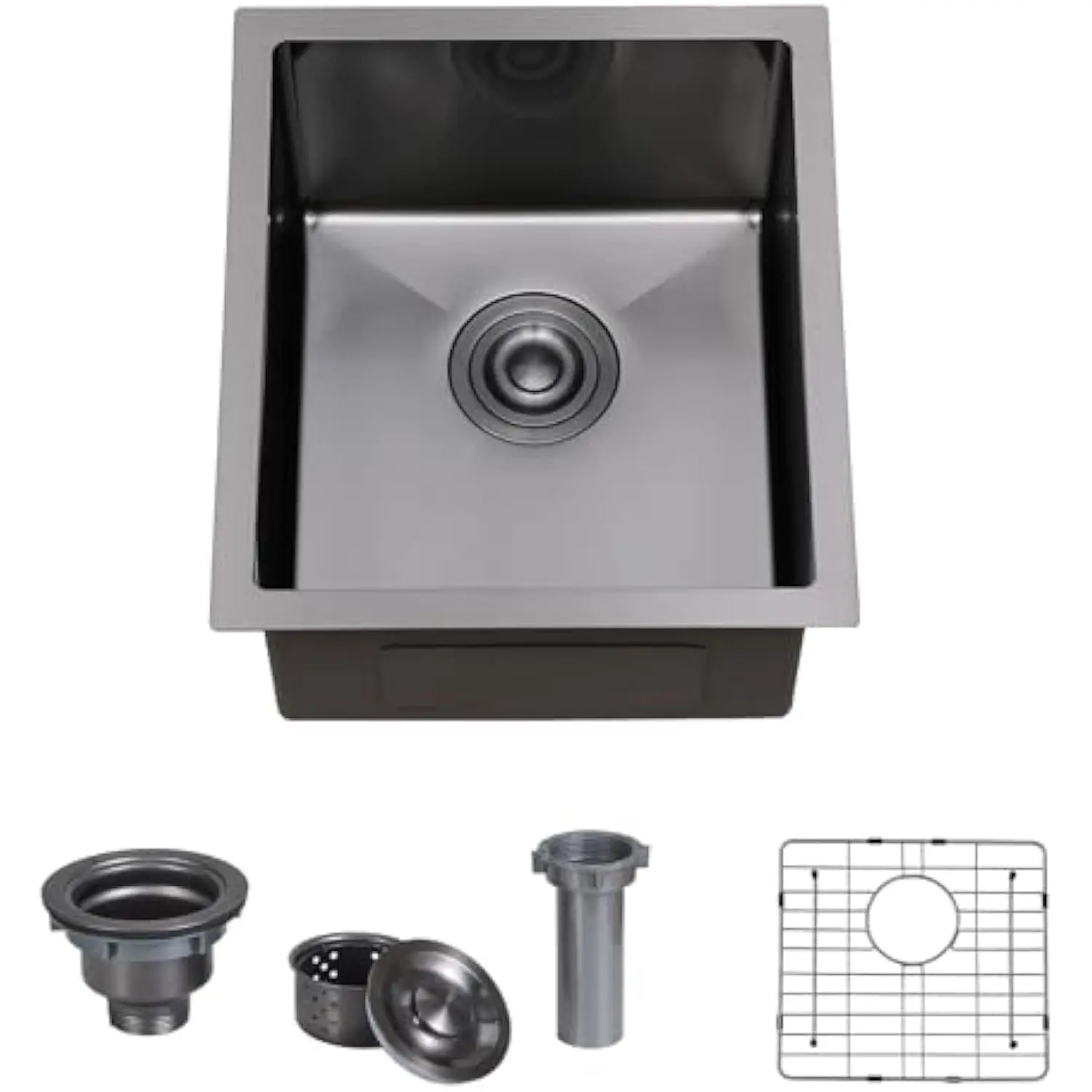 14X18 Black Undermount Bar Sink, 14 Inch Small Kitchen Rv Sink, Gunmetal Black 16 Gauge Stainless Steel Single Bowl Wet Bar Pre
14X18 Black Undermount Bar Sink, 14 Inch Small Kitchen Rv Sink, Gunmetal Black 16 Gauge Stainless Steel Single Bowl Wet Bar Pre