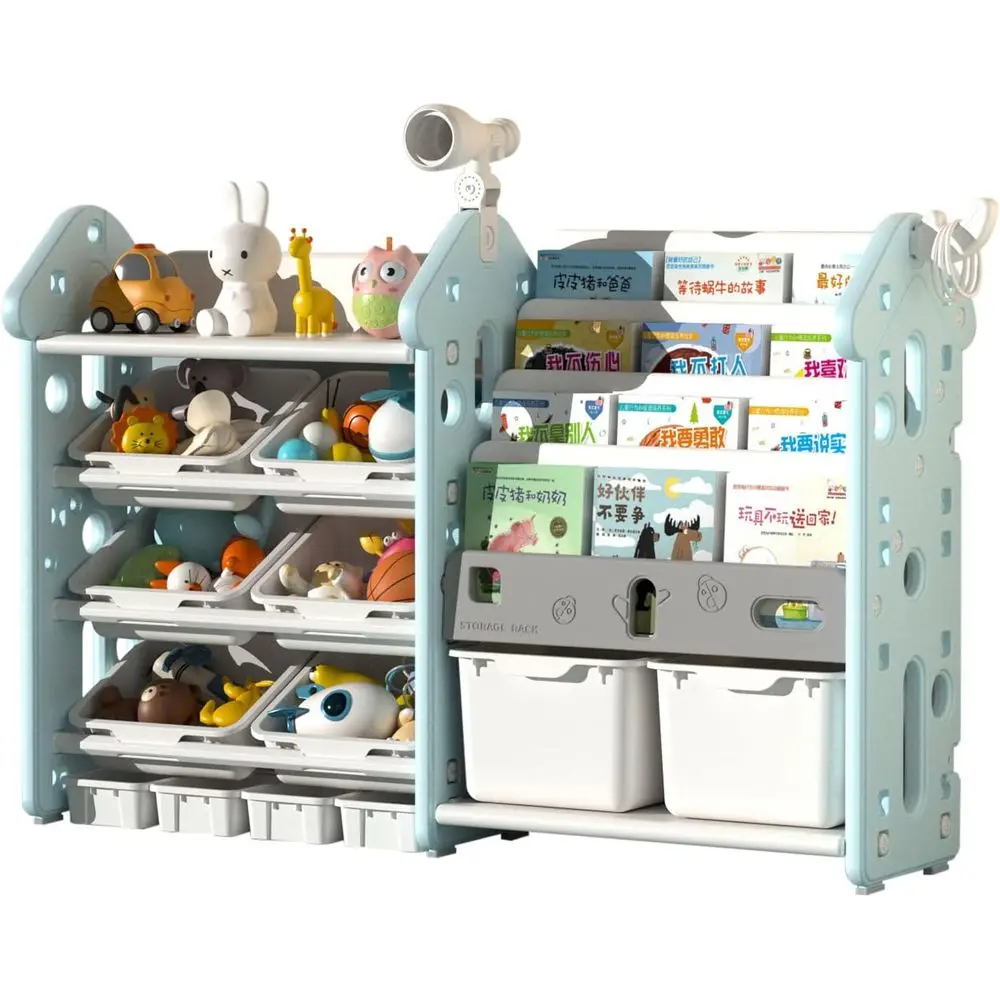 Children's Bookshelf with Storage Bins, Montessori-Inspired, for Playroom or Nursery
Children's Bookshelf with Storage Bins, Montessori-Inspired, for Playroom or Nursery