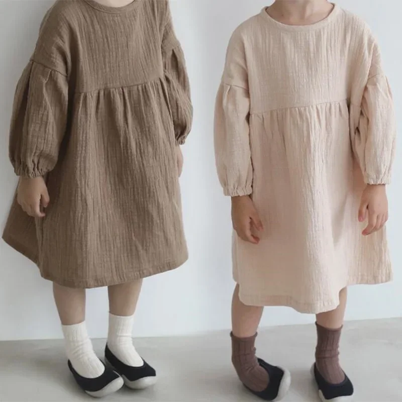 Autumn Spring Children's Clothes Organic Cotton Double Gauze Loose Pockets Baby Girls Dress Fashion Princess Casual Kids Dresses
Autumn Spring Children's Clothes Organic Cotton Double Gauze Loose Pockets Baby Girls Dress Fashion Princess Casual Kids Dresses