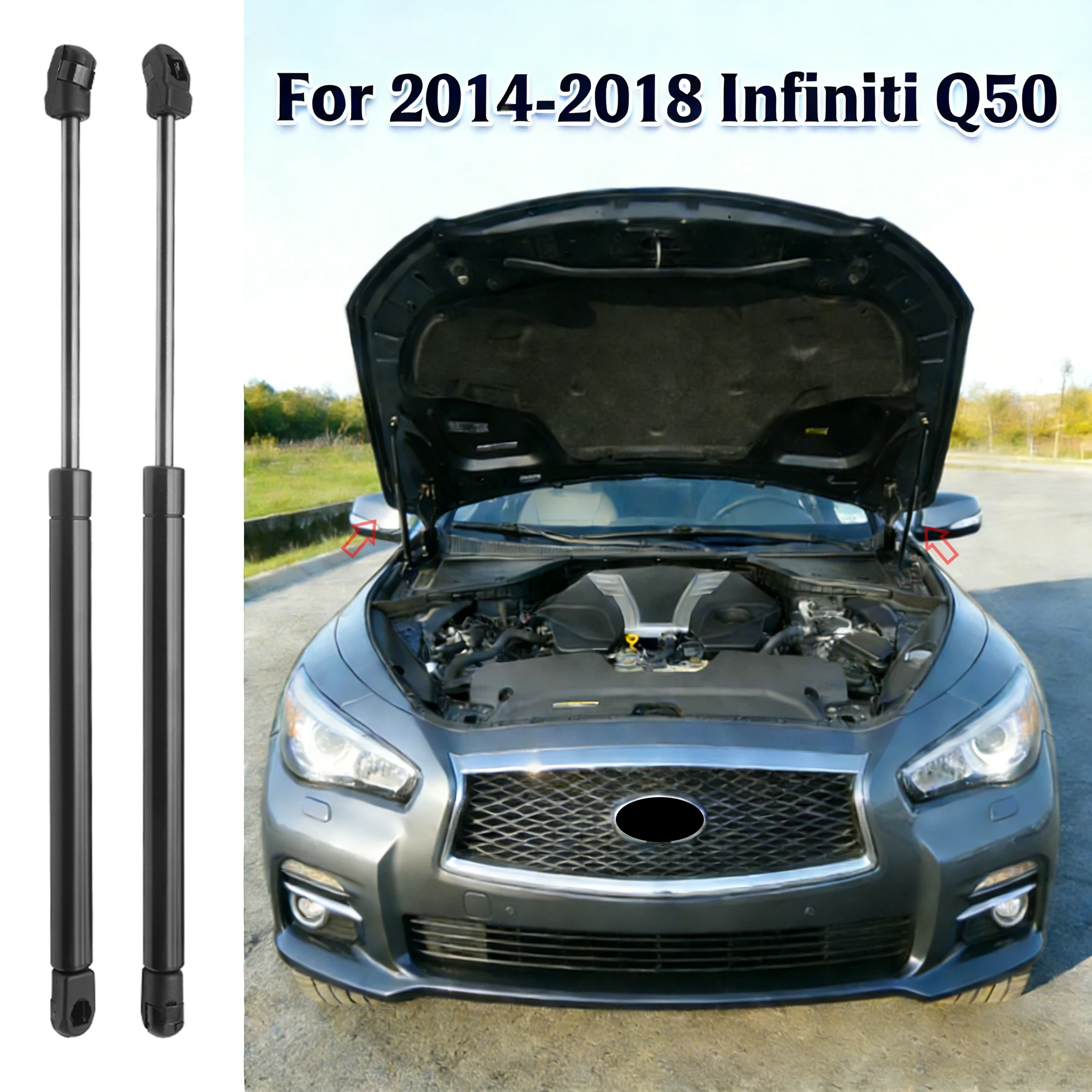2pcs Front Bonnet Lift Supports Car Hood Gas Spring Struts Shock Auto Accessories For Infiniti Q50 2014 2015 2016 2017 2018
2pcs Front Bonnet Lift Supports Car Hood Gas Spring Struts Shock Auto Accessories For Infiniti Q50 2014 2015 2016 2017 2018