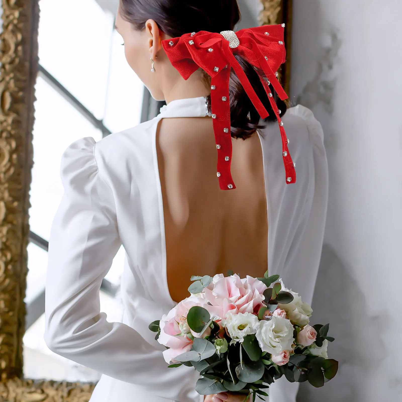 Заколка для волос с бантом и стразами, длинный хвост, бант, лента, зажим, стильный аксессуар для волос для свадебной вечеринки, выпускного вечера, девушек и женщин 
Заколка для волос с бантом и стразами, длинный хвост, бант, лента, зажим, стильный аксессуар для волос для свадебной вечеринки, выпускного вечера, девушек и женщин