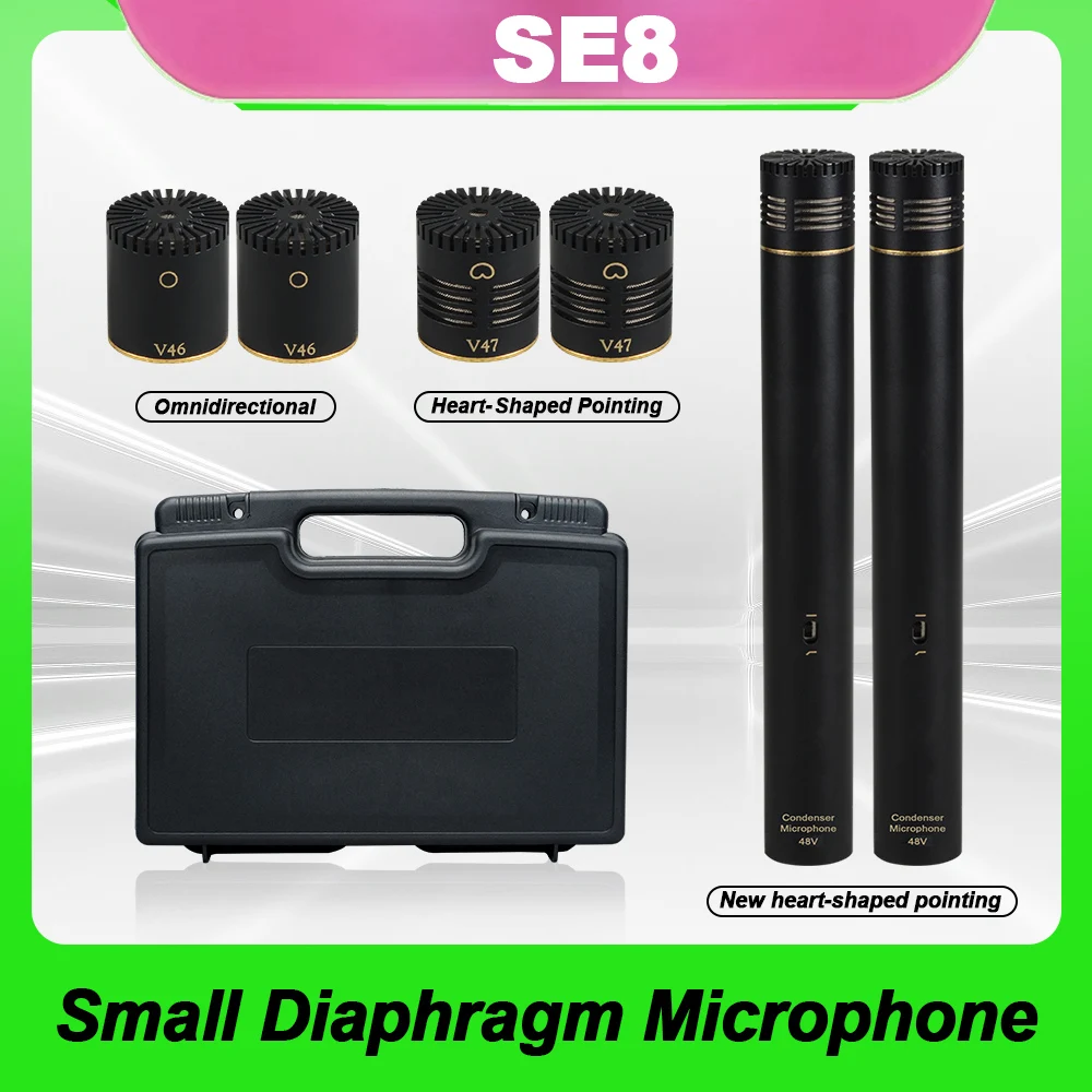 SE8 Small Diaphragm Recording Condenser Microphone Cardioid Portable mic for Music Instrumen Piano Guitar Stereo Pick Up
SE8 Small Diaphragm Recording Condenser Microphone Cardioid Portable mic for Music Instrumen Piano Guitar Stereo Pick Up