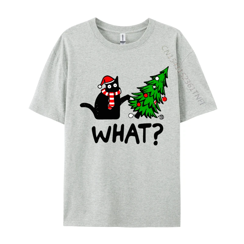 Funny Black Cat Pushing Christmas Tree Over Cat What Group Leisure comfortable Tops Tees Funny Pure Cotton Top T-shirts
Funny Black Cat Pushing Christmas Tree Over Cat What Group Leisure comfortable Tops Tees Funny Pure Cotton Top T-shirts