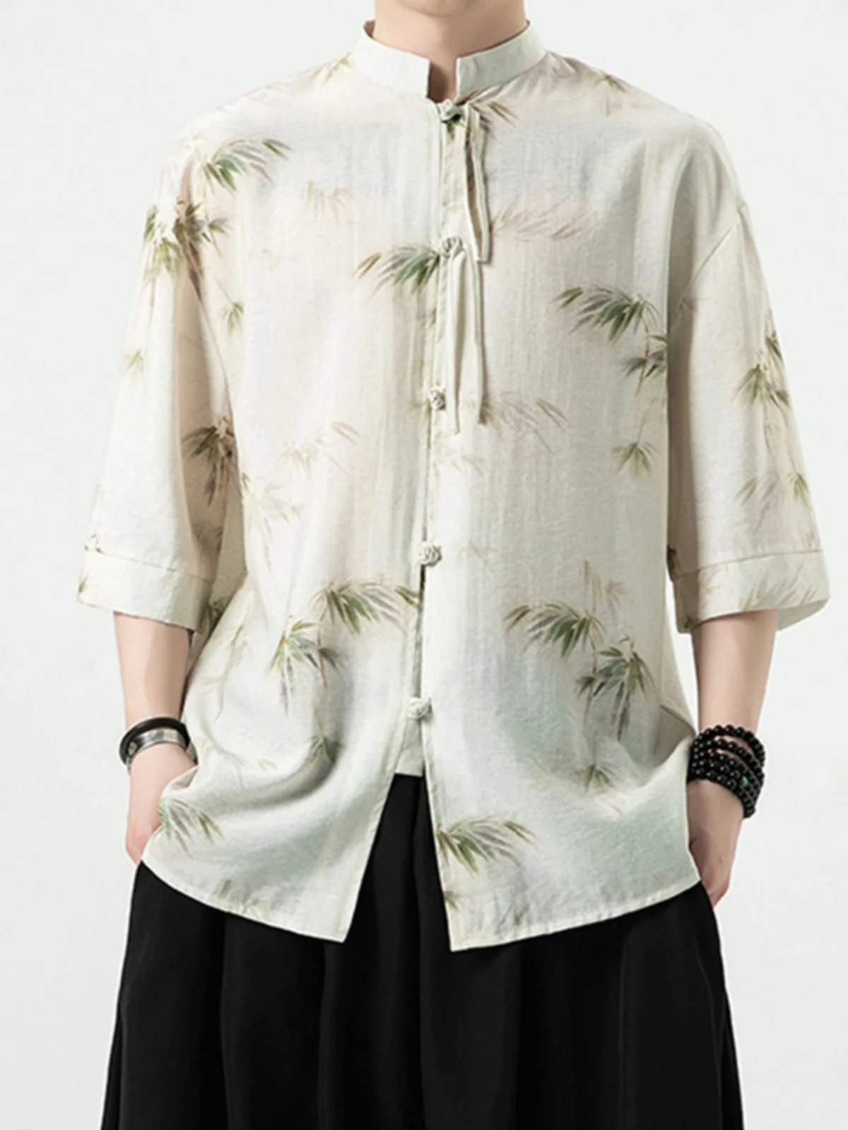 Ice Silk Men's ort Sve irt Thin Summer Chinese Sle Button up Top Hanfu Plant Floral Print Loose Fit Casual Wear
Ice Silk Men's ort Sve irt Thin Summer Chinese Sle Button up Top Hanfu Plant Floral Print Loose Fit Casual Wear