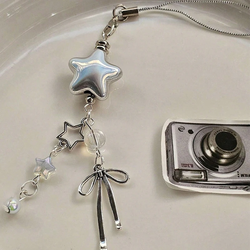 Cellphone Lanyard Keychain For Phone Style Metal Silver Star Bow Pendant Phone Charm Strap Sweet Cool Girl Pendant
Cellphone Lanyard Keychain For Phone Style Metal Silver Star Bow Pendant Phone Charm Strap Sweet Cool Girl Pendant