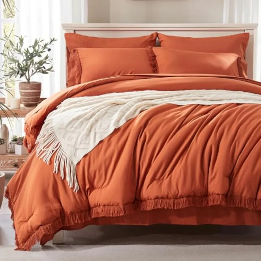 Queen Comforter Set 7 Pcs with Sheets, Boho Bed in a Bag Queen, Lightweight Terracotta Bedding Sets
Queen Comforter Set 7 Pcs with Sheets, Boho Bed in a Bag Queen, Lightweight Terracotta Bedding Sets