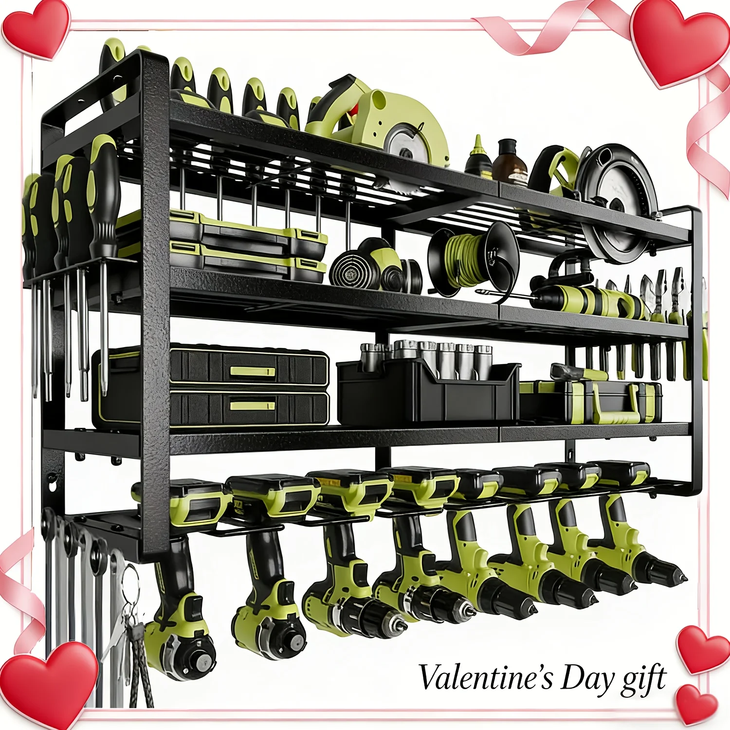 Wall-Mounted Electric Tool Organizer, 4-Tier Wireless Tool Storage with 8 Drill Bit Holders, Practical Garage Rack, Gift for Me
Wall-Mounted Electric Tool Organizer, 4-Tier Wireless Tool Storage with 8 Drill Bit Holders, Practical Garage Rack, Gift for Me
