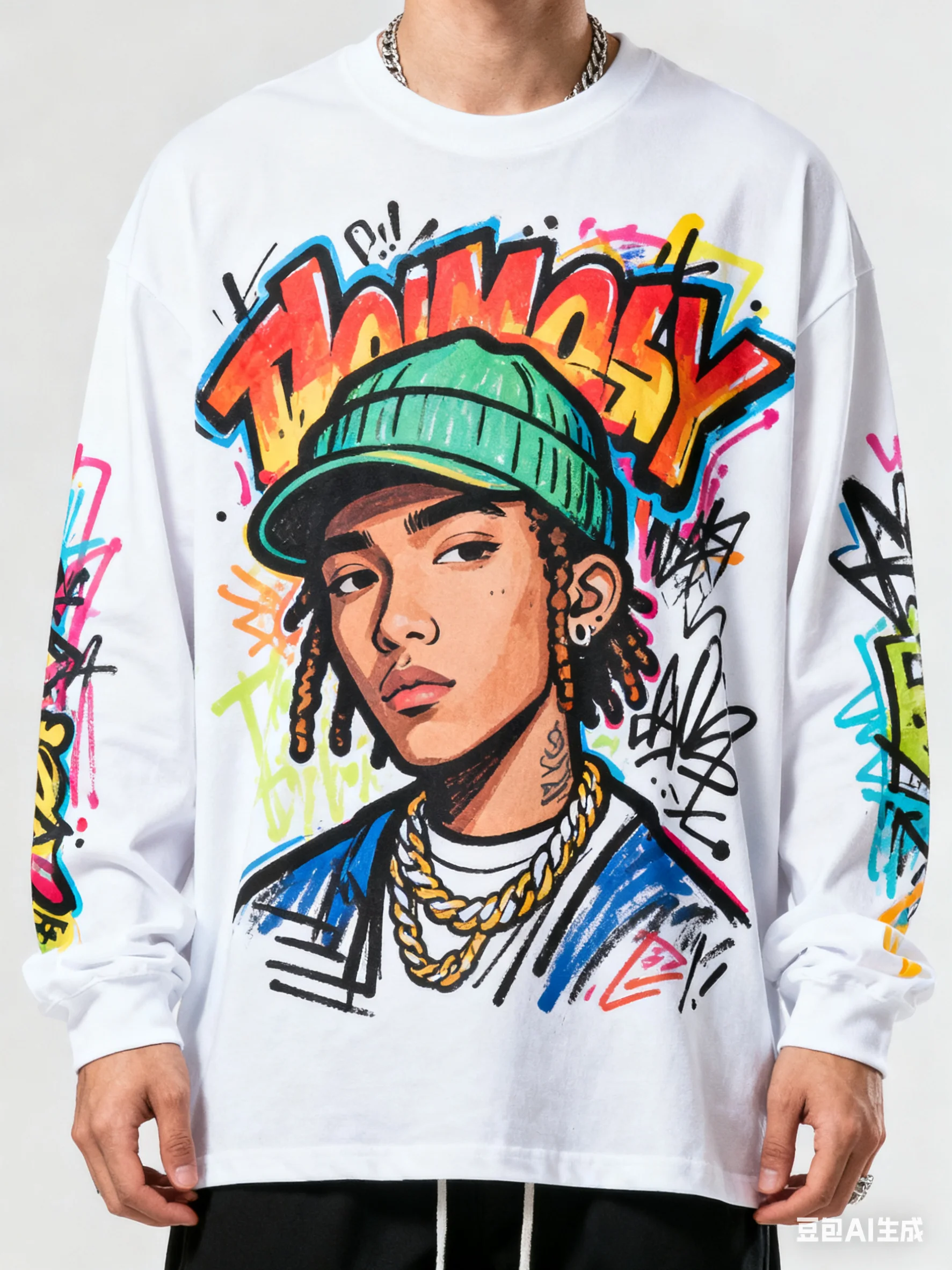 Street Fashion Hip-hop Top Long Sleeved, Hip-hop Rap Graffiti Art, 3D Printed Pattern Hip-hop Band Harajuku Style Top
Street Fashion Hip-hop Top Long Sleeved, Hip-hop Rap Graffiti Art, 3D Printed Pattern Hip-hop Band Harajuku Style Top