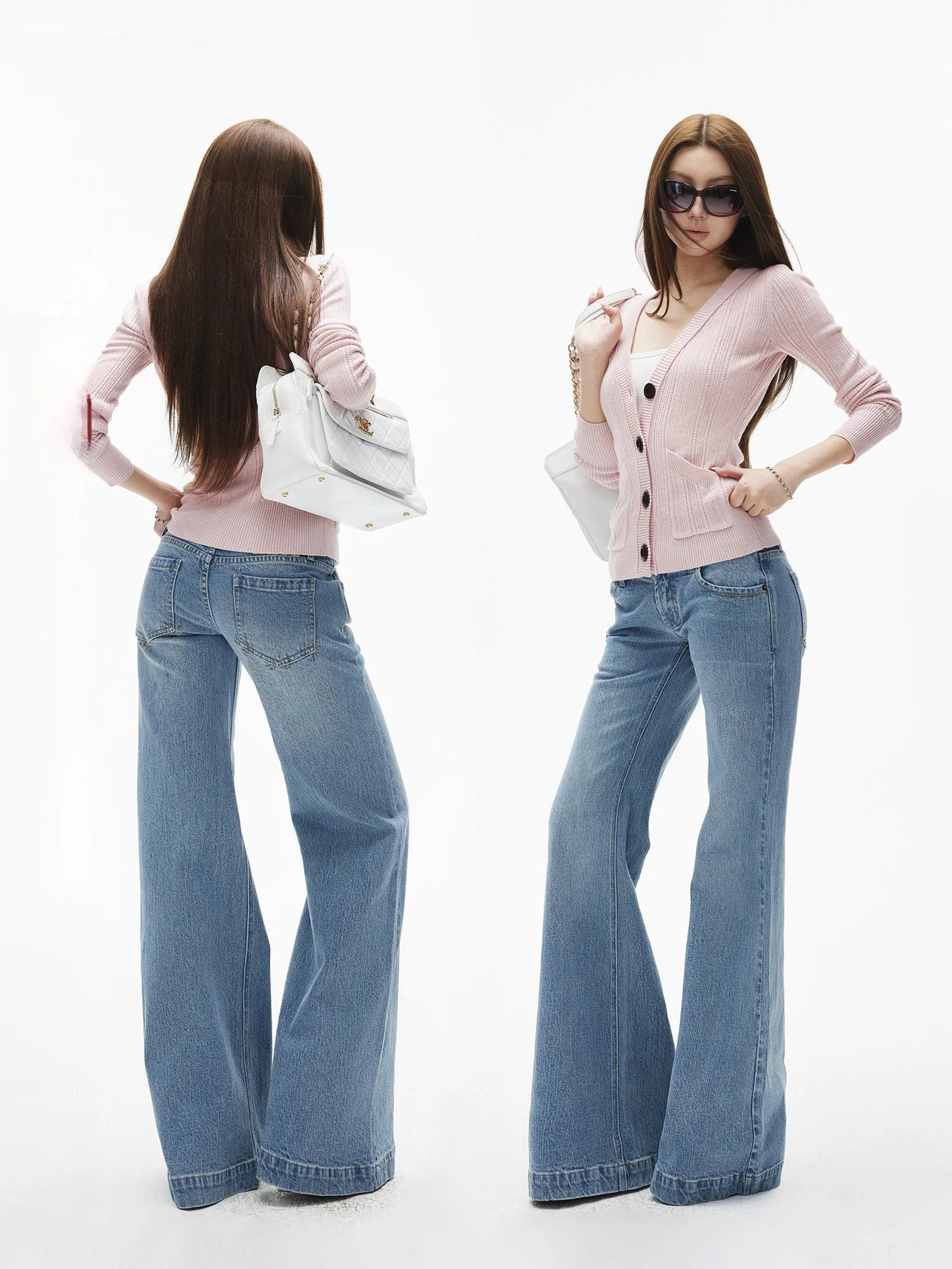 Low Waist Classic Five Pocket Straight Leg Bell Bottom Jeansiamxiaa Light Blue Wash Casual Cotton Blend Jeans
Low Waist Classic Five Pocket Straight Leg Bell Bottom Jeansiamxiaa Light Blue Wash Casual Cotton Blend Jeans
