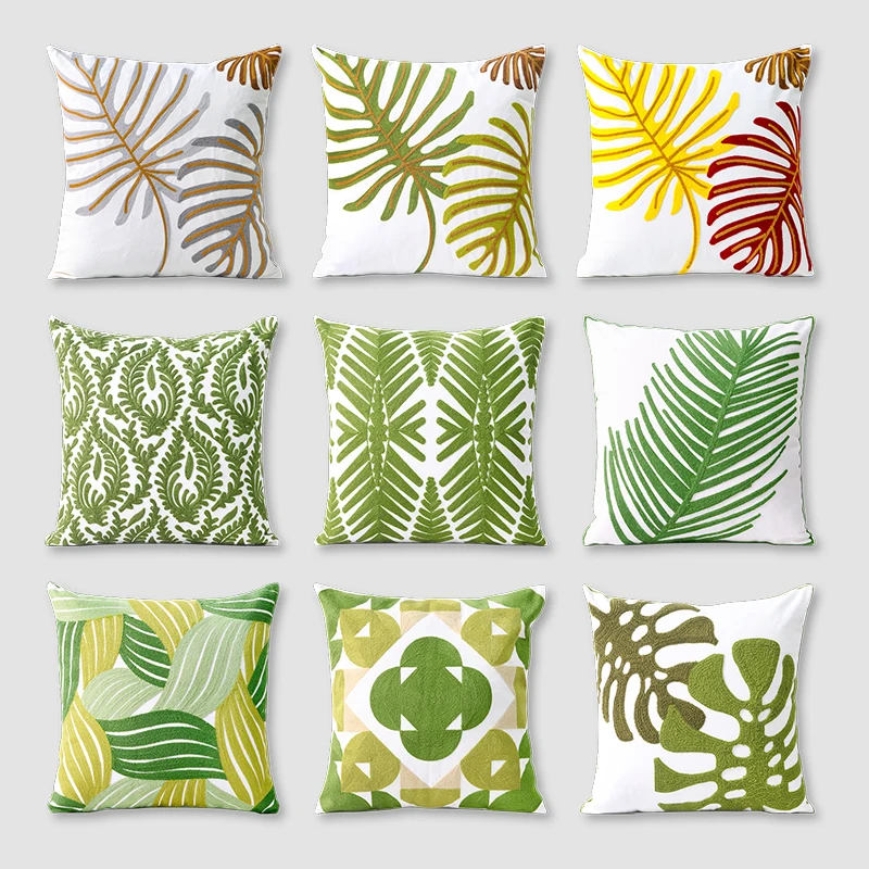 Green Leaf Embroidered 45x45CM Throw Pillow Cover Living Room Sofa Cushion Cover Simple Bedding Summer Pillowcase
Green Leaf Embroidered 45x45CM Throw Pillow Cover Living Room Sofa Cushion Cover Simple Bedding Summer Pillowcase