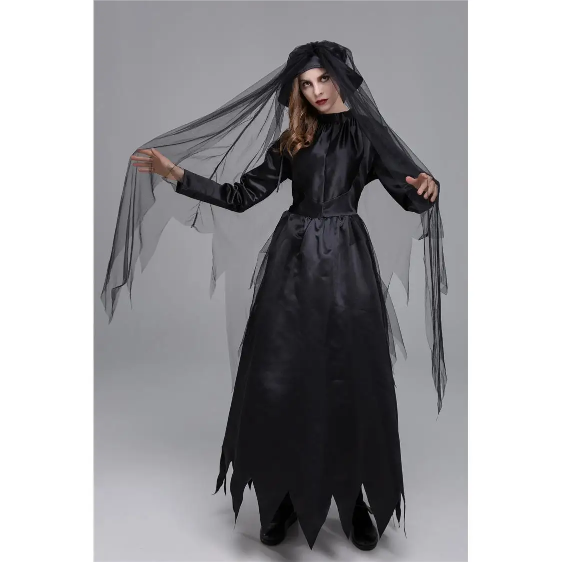 Adult Horror Bride Ghost Dark Witch Halloween Stage Performance Costume Wedding Dress Style Scary Female Ghost Costume
Adult Horror Bride Ghost Dark Witch Halloween Stage Performance Costume Wedding Dress Style Scary Female Ghost Costume