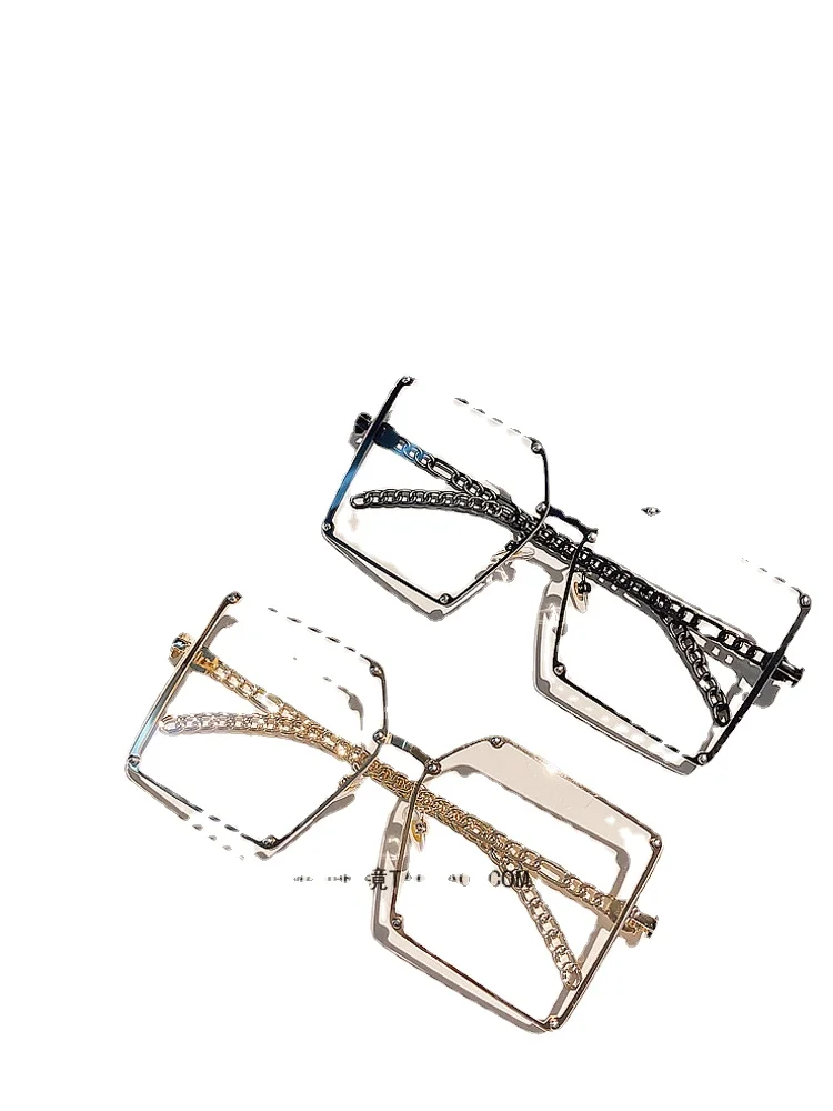 YY Large Square Frame Metal Chain Leg Anti-Blue Ray Plain Glasses Men's Black Frame
YY Large Square Frame Metal Chain Leg Anti-Blue Ray Plain Glasses Men's Black Frame
