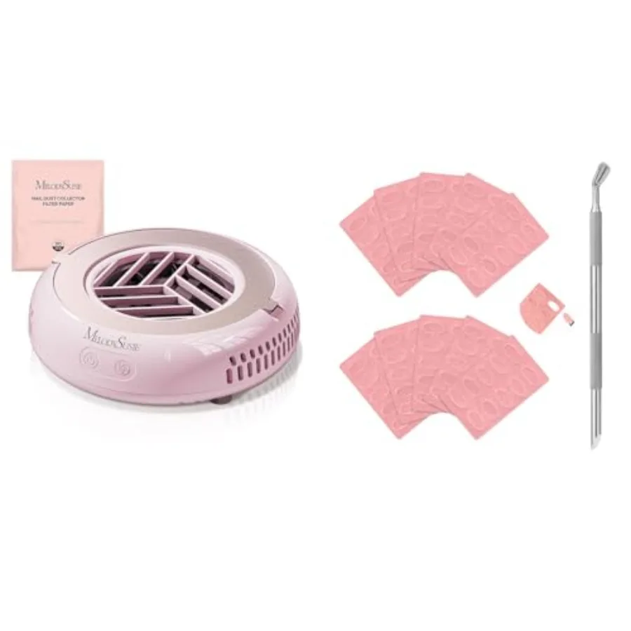 MelodySusie Mini Nail Dust Collector with 180 Grit Pink Sandpaper Sheets for Nail Art DIY Pink Efficient Dust Collection and Sm
MelodySusie Mini Nail Dust Collector with 180 Grit Pink Sandpaper Sheets for Nail Art DIY Pink Efficient Dust Collection and Sm