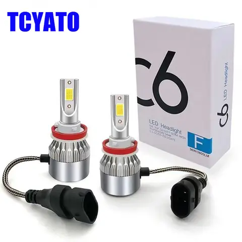 TCYATO C6 Car Haedlight LED H4 H7 H1 H3 H8 H11 H10 9004 9005 HB4 9004 HB1 9007 HB2 880 881 9012 Bulb 6000K 7200LM Auto Headlamp
