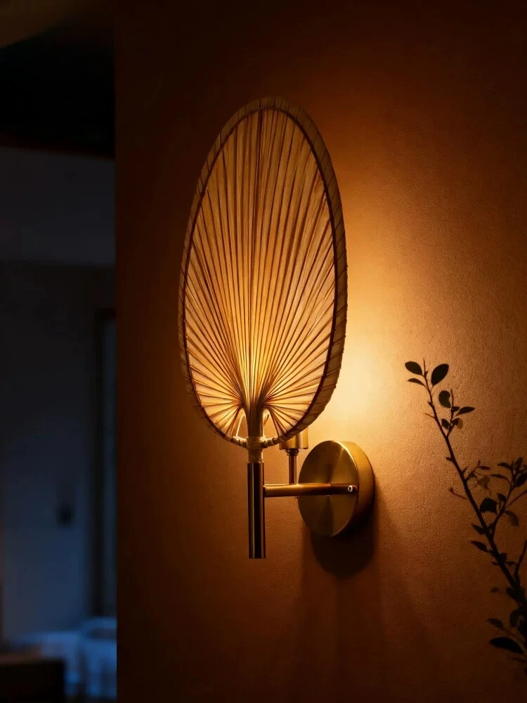 Japanese Retro Zen Art Rattan Wall Lamp LED Palm Leaf Fan Wall Light for Villa HallwayTea Room Restaurant Bedroom Decor Sconce
Japanese Retro Zen Art Rattan Wall Lamp LED Palm Leaf Fan Wall Light for Villa HallwayTea Room Restaurant Bedroom Decor Sconce