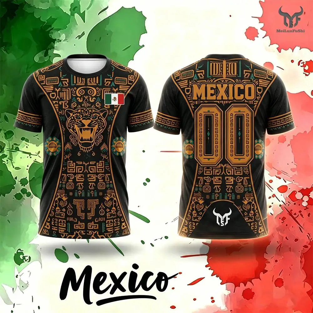 New Mexica Style Printed Jersey Jaguar Graphic Soccer T-shirt Men's And Women' Sports Breathable Quick-drying Training Uniform
New Mexica Style Printed Jersey Jaguar Graphic Soccer T-shirt Men's And Women' Sports Breathable Quick-drying Training Uniform