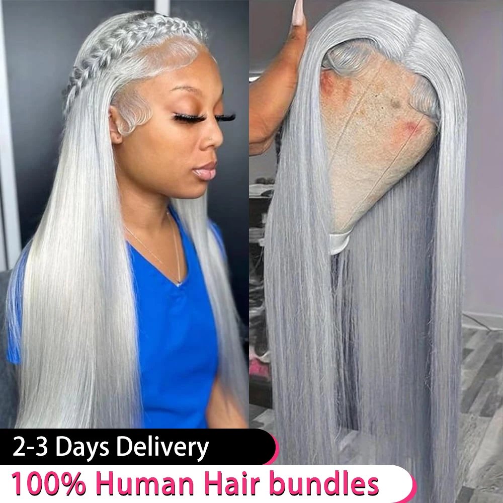 13x6 Silver Grey Straight Lace Front Human Hair Wigs Pre Plucked Brazilian 230 Density 13x4 HD Lace Frontal Hair Wigs For Women
13x6 Silver Grey Straight Lace Front Human Hair Wigs Pre Plucked Brazilian 230 Density 13x4 HD Lace Frontal Hair Wigs For Women