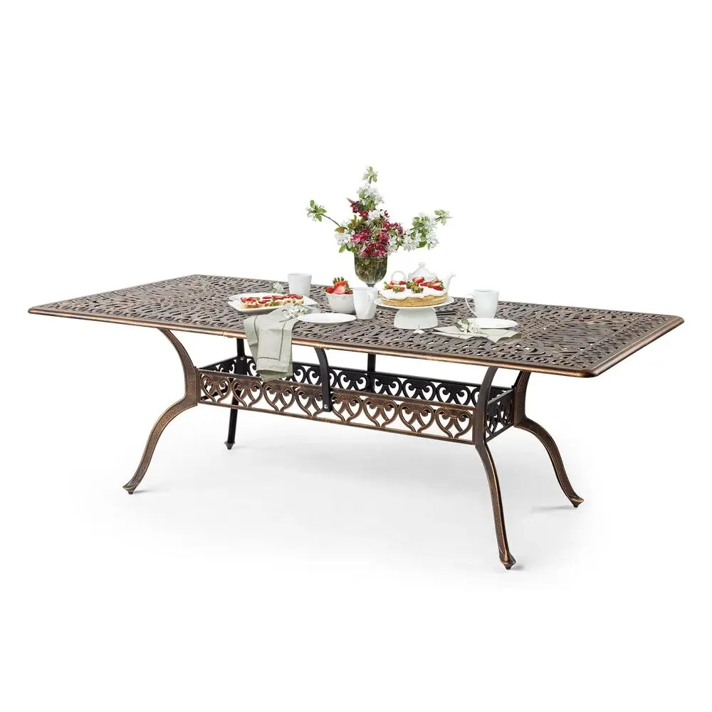 8Person Outdoor Dining Table, Metal Dining Table with Umbrella Hole Cast Aluminum Patio Table, Rectangle Table Outdoor Furnitur
8Person Outdoor Dining Table, Metal Dining Table with Umbrella Hole Cast Aluminum Patio Table, Rectangle Table Outdoor Furnitur