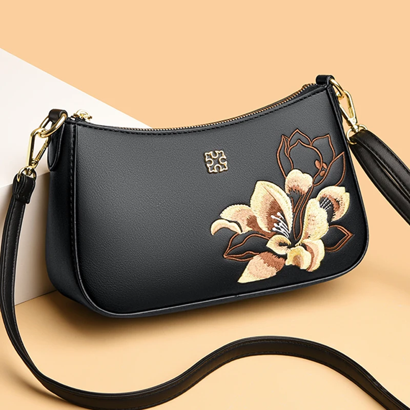 Fashionable Embroidered Leather Shoulder Bag With Multiple Compartments Crossbody Bags Luxury Women's Designer Brand Handbag
Fashionable Embroidered Leather Shoulder Bag With Multiple Compartments Crossbody Bags Luxury Women's Designer Brand Handbag