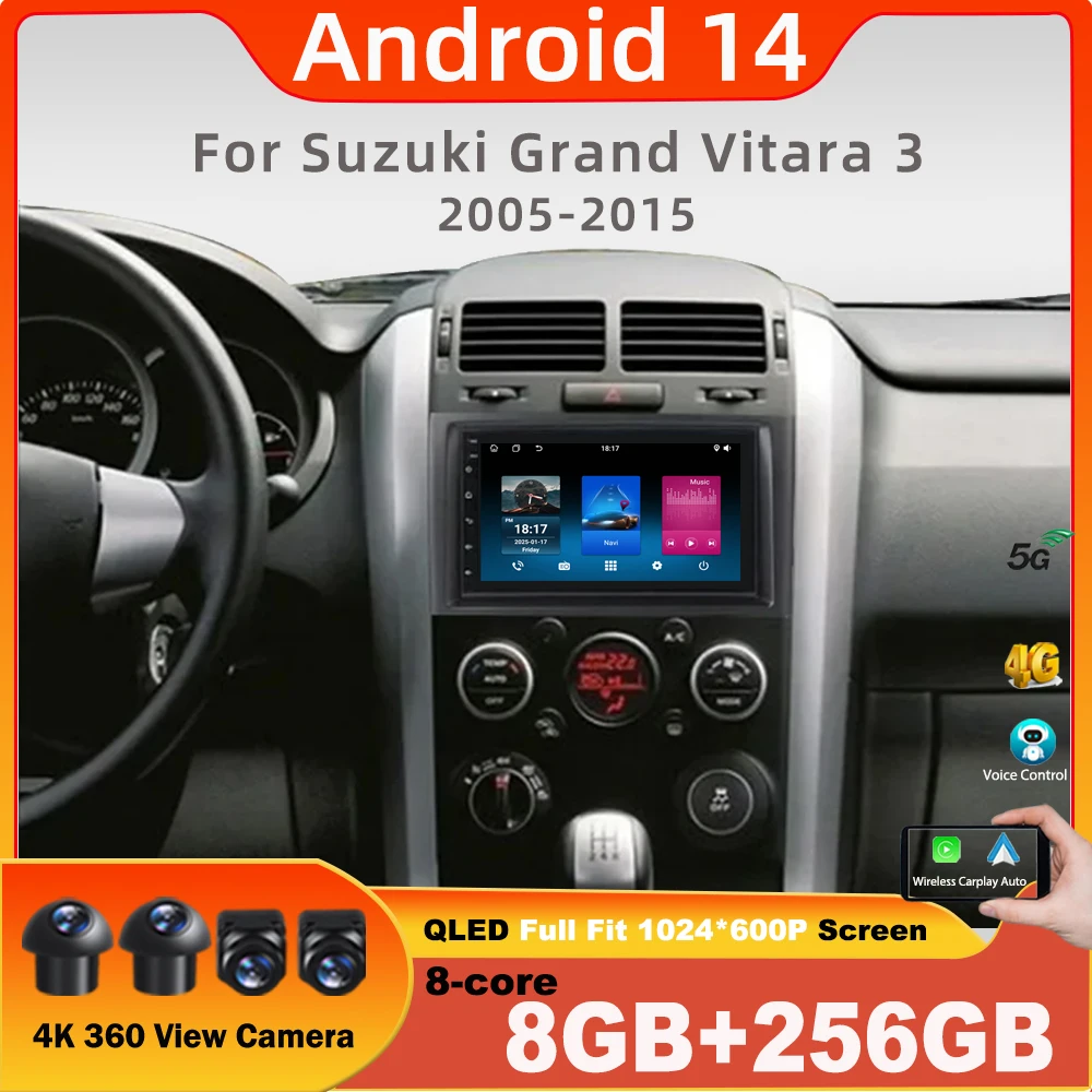 7" Android For Suzuki Grand Vitara 3 2005 - 2015 Head Unit Multimedia Car GPS Video Autoradio Navigation Stereo Radio 5G DVD BT
7" Android For Suzuki Grand Vitara 3 2005 - 2015 Head Unit Multimedia Car GPS Video Autoradio Navigation Stereo Radio 5G DVD BT