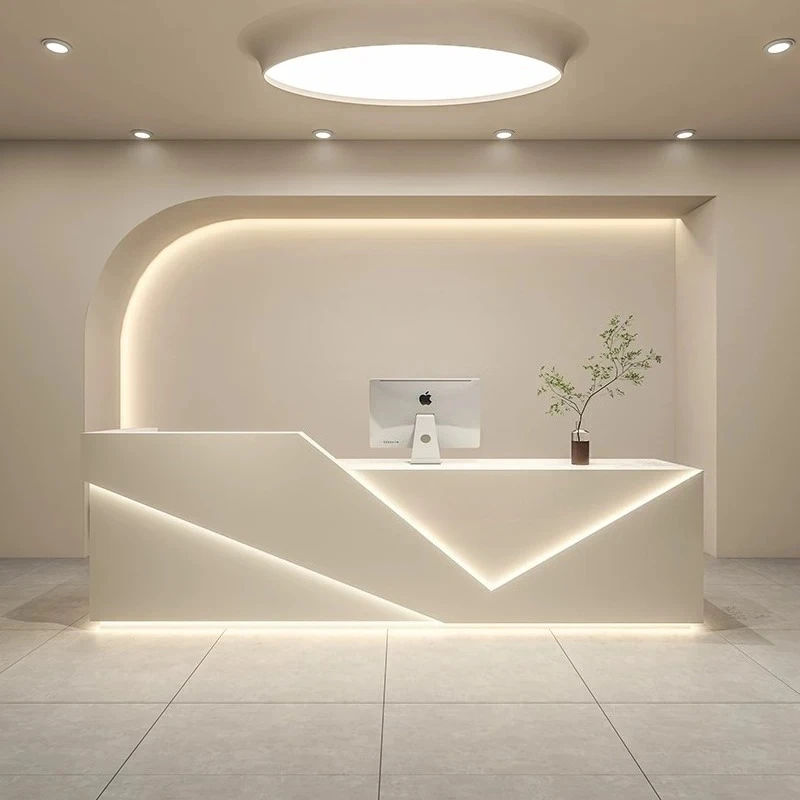 Nordic Cream Style Beauty Salon Reception Desk Modern Design Medical Beauty Clinic Company Front Desk Office Furniture FYRD
Nordic Cream Style Beauty Salon Reception Desk Modern Design Medical Beauty Clinic Company Front Desk Office Furniture FYRD