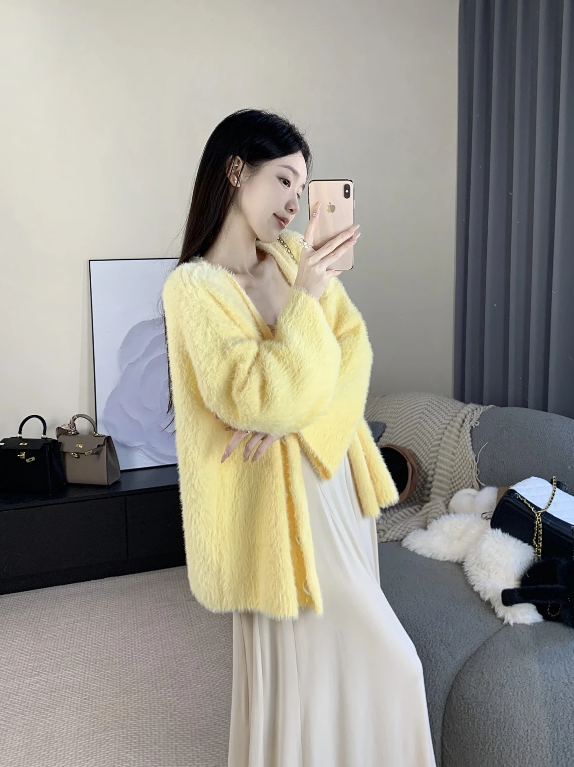 Soft Cozy Yellow Knitted Open Cardigan Sweet Fairy Sle Autumn Winter ort Length Women's Sweater V Ne Other Material 00%
Soft Cozy Yellow Knitted Open Cardigan Sweet Fairy Sle Autumn Winter ort Length Women's Sweater V Ne Other Material 00%