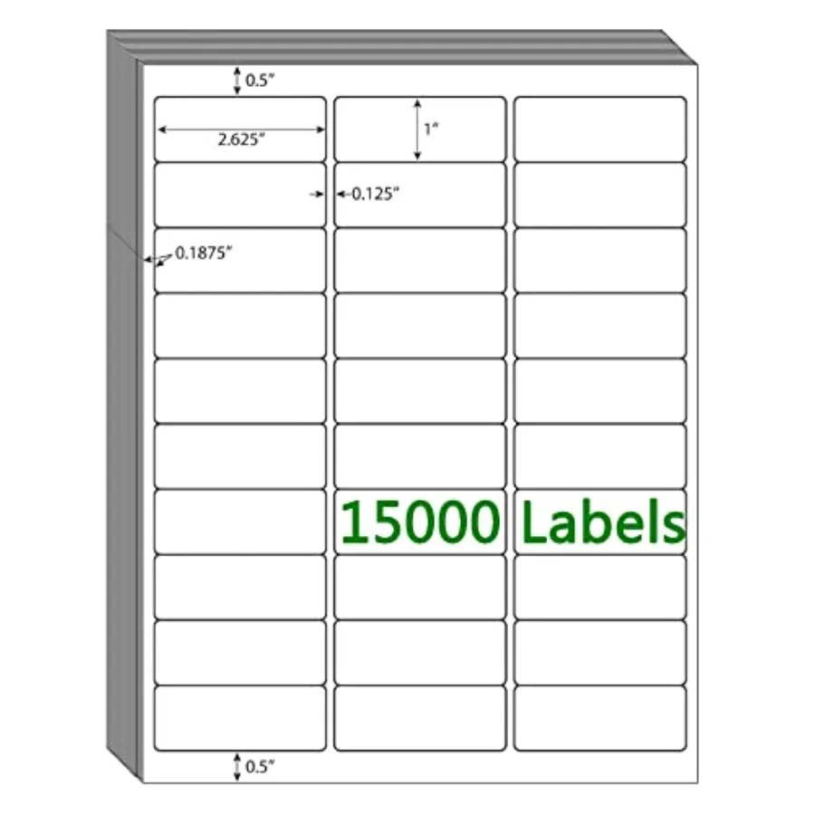 30 UP Labels 1"x2-5/8" Mailing Labels Shipping Address FBA Labels for Laser/Inkjet Printers White Blank Sticker Name Tags Print
30 UP Labels 1"x2-5/8" Mailing Labels Shipping Address FBA Labels for Laser/Inkjet Printers White Blank Sticker Name Tags Print