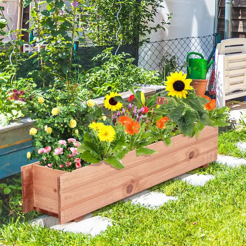 Wooden Decorative Raised Garden Bed for Yard and Window
Wooden Decorative Raised Garden Bed for Yard and Window