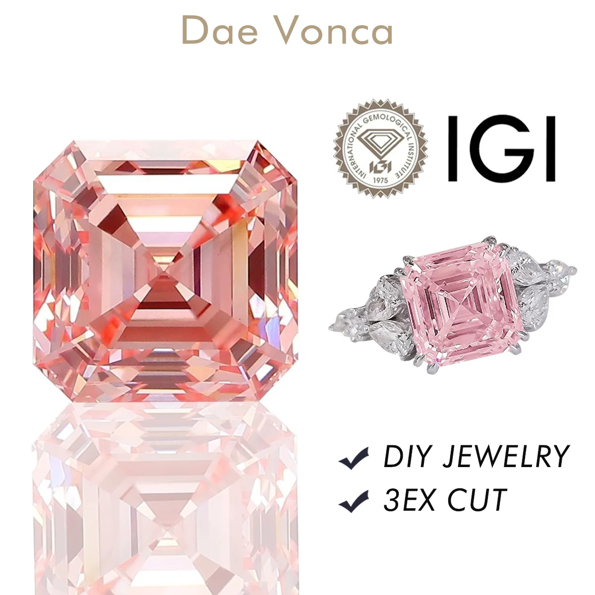 HPHT/CVD Fancy Pink Lab Grown Diamonds 0.5-5.0ct Pink Asscher Cut Lab Created Diamonds IGI Certificate Diamonds For Jewelry Made
HPHT/CVD Fancy Pink Lab Grown Diamonds 0.5-5.0ct Pink Asscher Cut Lab Created Diamonds IGI Certificate Diamonds For Jewelry Made