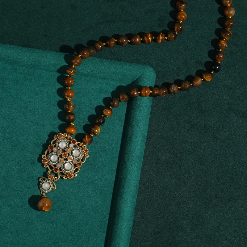 Tiger'S Eye Beads Necklace Woman African Weddings Square Pendant Charms Luxury For Jewelry On The Neck Chain Vintage Jewellery
Tiger'S Eye Beads Necklace Woman African Weddings Square Pendant Charms Luxury For Jewelry On The Neck Chain Vintage Jewellery