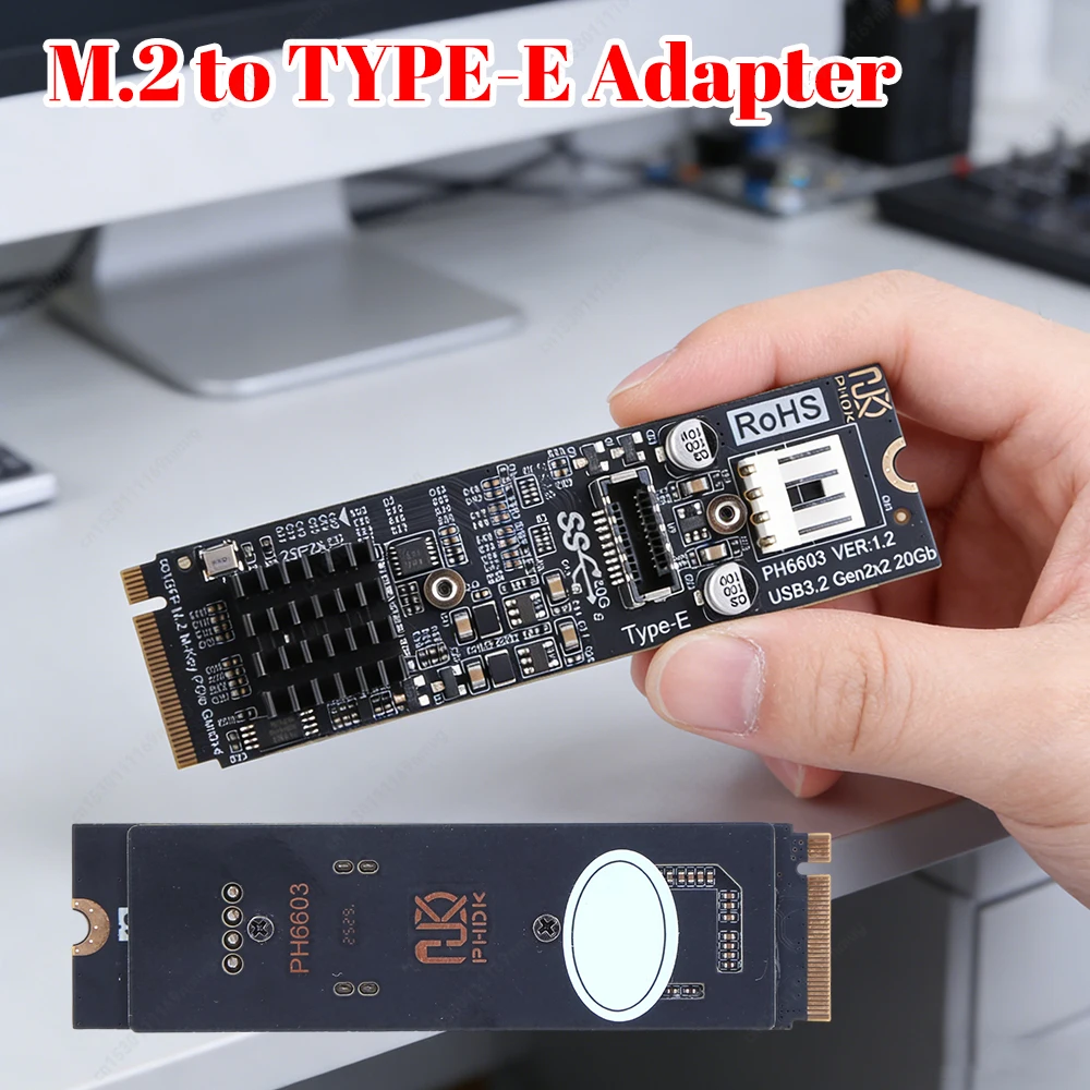 M2 PCIE NVME To TYPE E Expansion Card Riser 20Gbps High Speed M.2 NVME MKEY To USB3.2 Adapter ASM3242 Chipset for Desktop
M2 PCIE NVME To TYPE E Expansion Card Riser 20Gbps High Speed M.2 NVME MKEY To USB3.2 Adapter ASM3242 Chipset for Desktop