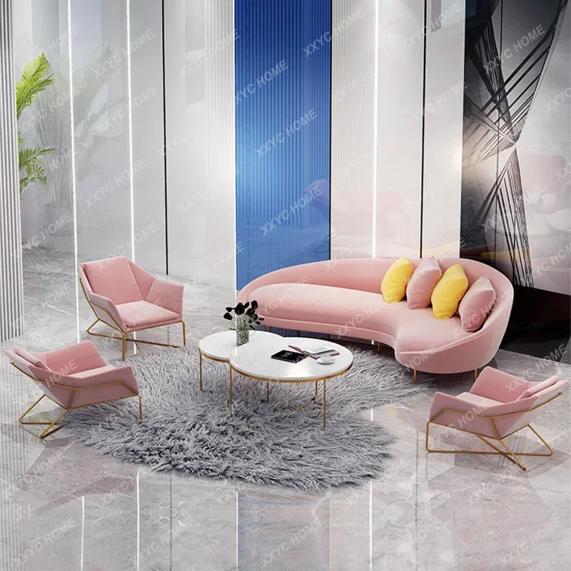 Hcurved wrought iron sofa coffee table combination clothing store beauty salon nail art casual lazy sofa
Hcurved wrought iron sofa coffee table combination clothing store beauty salon nail art casual lazy sofa