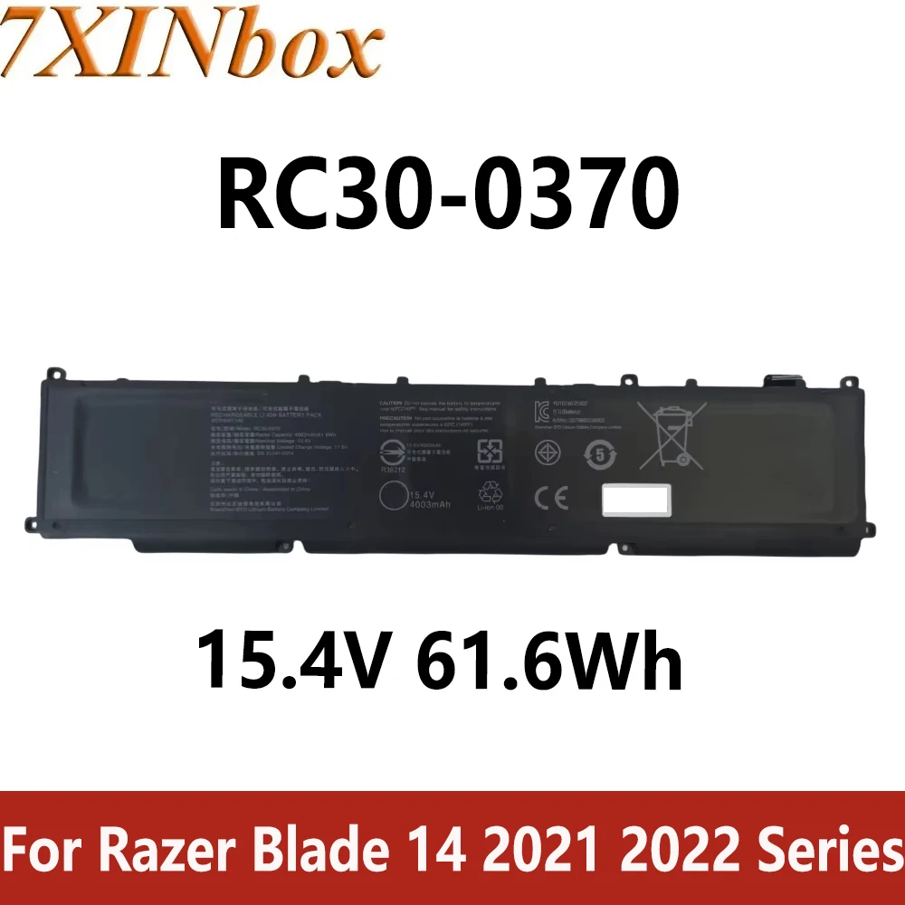 7XINbox RC30-0370 15,4 В 61,6 Втч аккумулятор для ноутбука Razer Blade 14 2021 2022 серии RZ09-0368 RZ09-0370 RZ09-0427 RZ09-0370AE23
7XINbox RC30-0370 15,4 В 61,6 Втч аккумулятор для ноутбука Razer Blade 14 2021 2022 серии RZ09-0368 RZ09-0370 RZ09-0427 RZ09-0370AE23